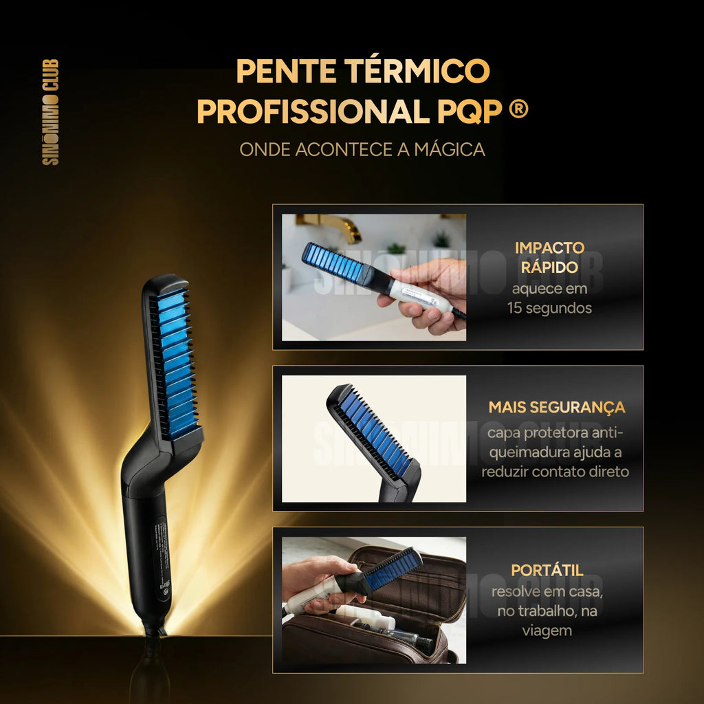 KIT ALPHA:  Pente Térmico Profissional® + Máquina de Acabamento - Barber Gold®