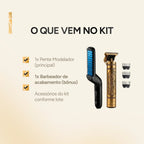 KIT ALPHA:  Pente Térmico Profissional® + Máquina de Acabamento - Barber Gold®