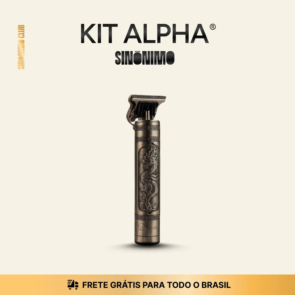 KIT ALPHA:  Pente Térmico Profissional® + Máquina de Acabamento - Barber Gold®