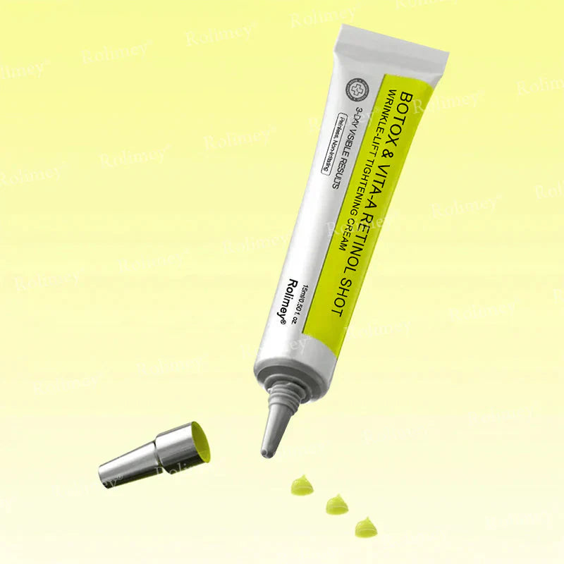 Creme firmador e antirrugas Rolimey® Botox & Vita-A Retinol Shot - Último dia da promoção com 70% de desconto