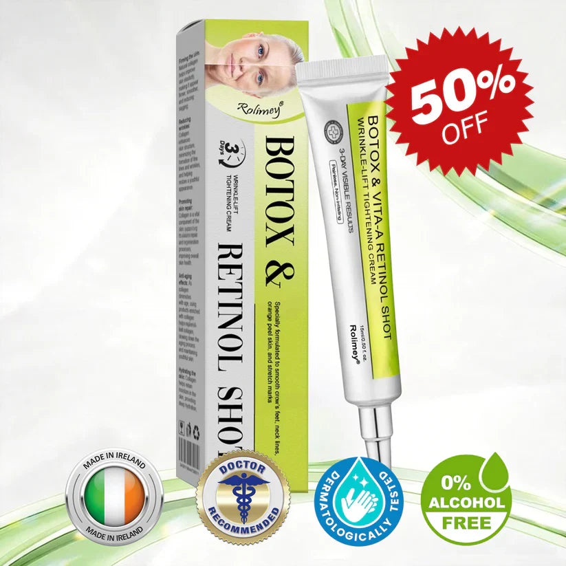 Creme firmador e antirrugas Rolimey® Botox & Vita-A Retinol Shot - Último dia da promoção com 70% de desconto
