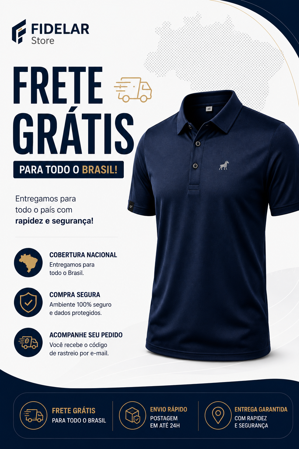 Camisa Polo Fid Club em Seda Gelada