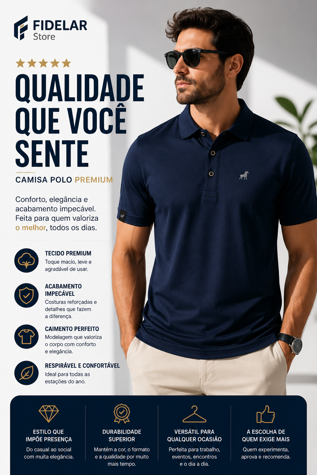 Camisa Polo Fid Club em Seda Gelada