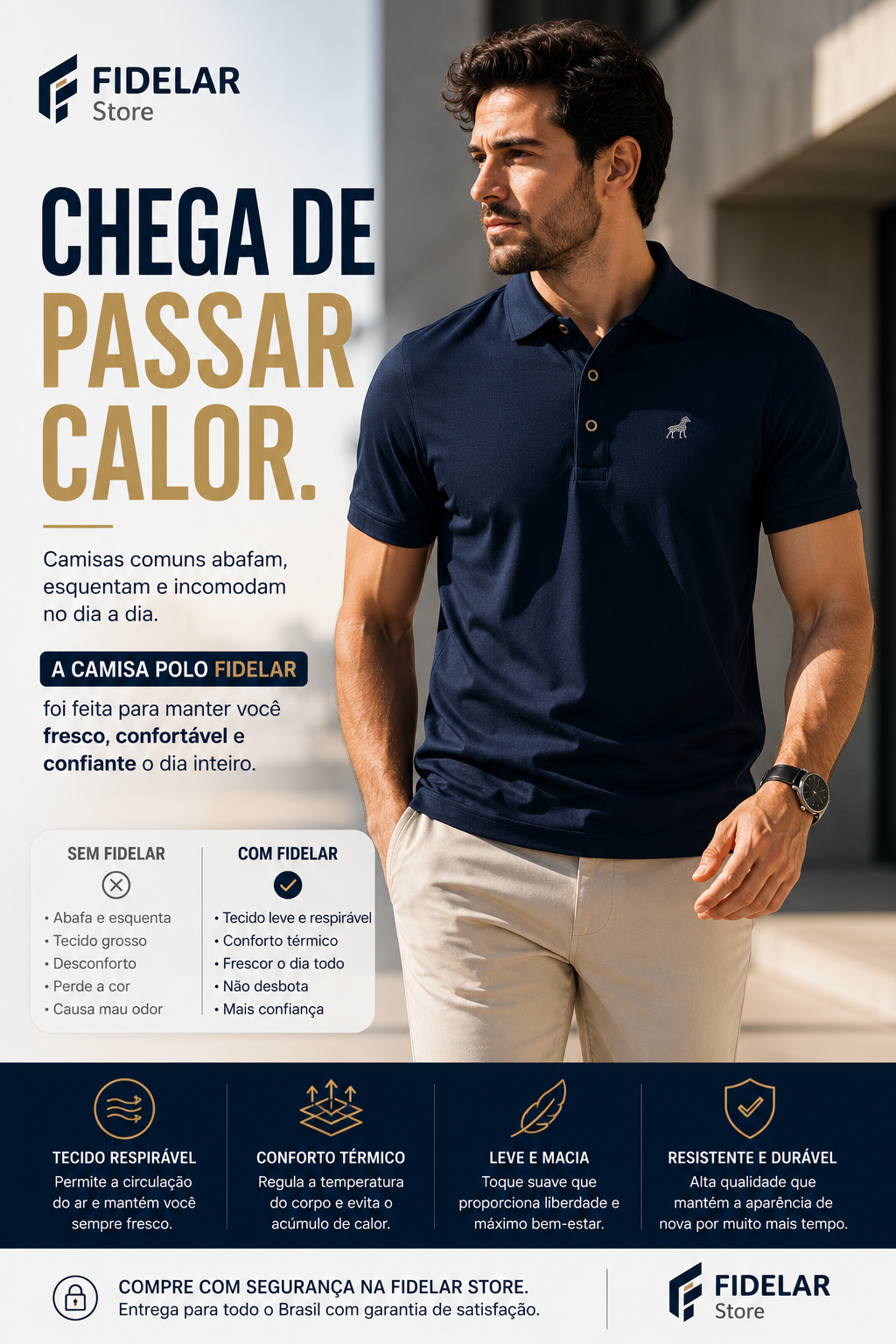Camisa Polo Fid Club em Seda Gelada