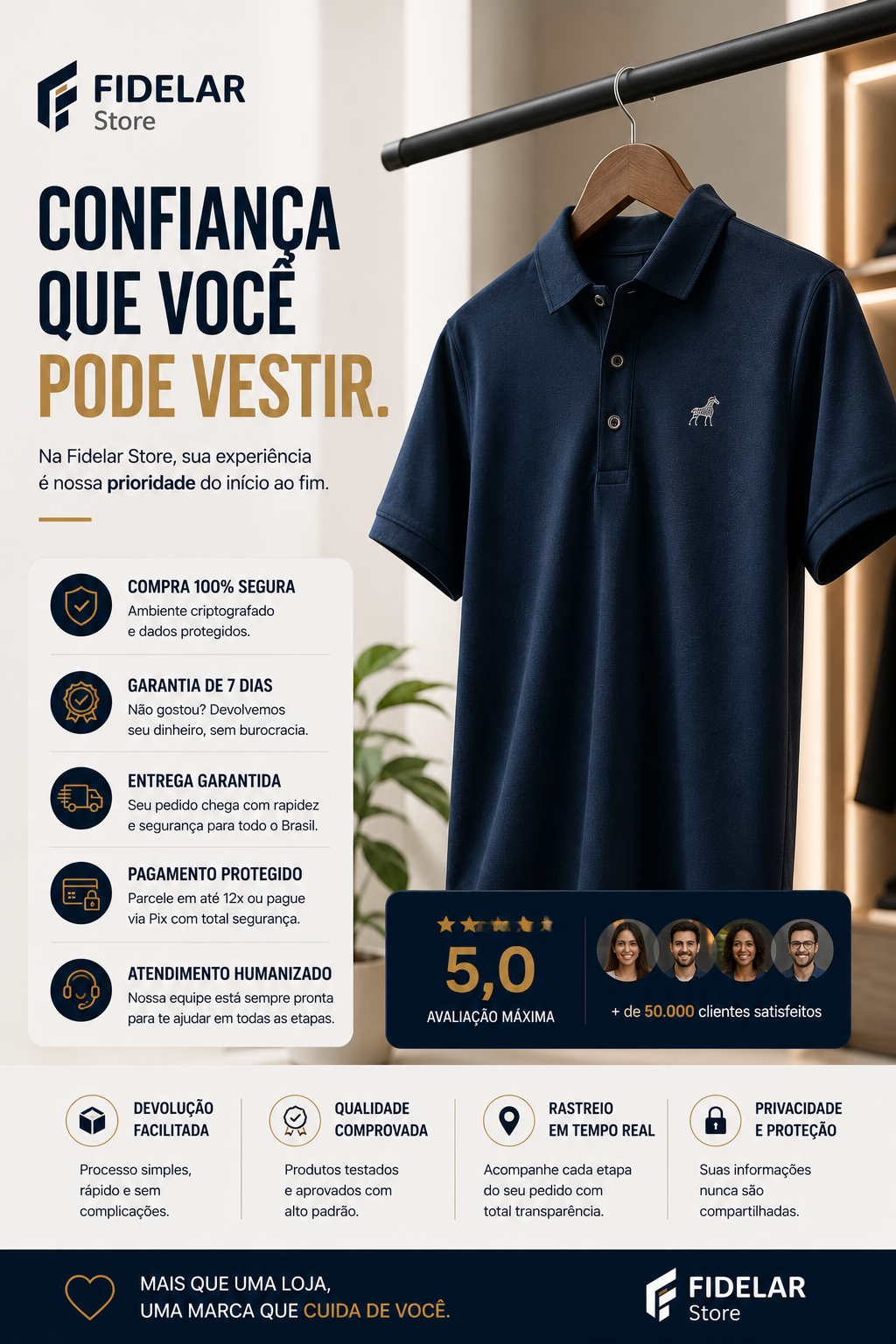 Camisa Polo Fid Club em Seda Gelada