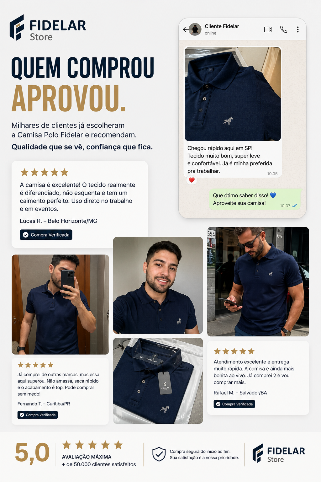 Camisa Polo Fid Club em Seda Gelada
