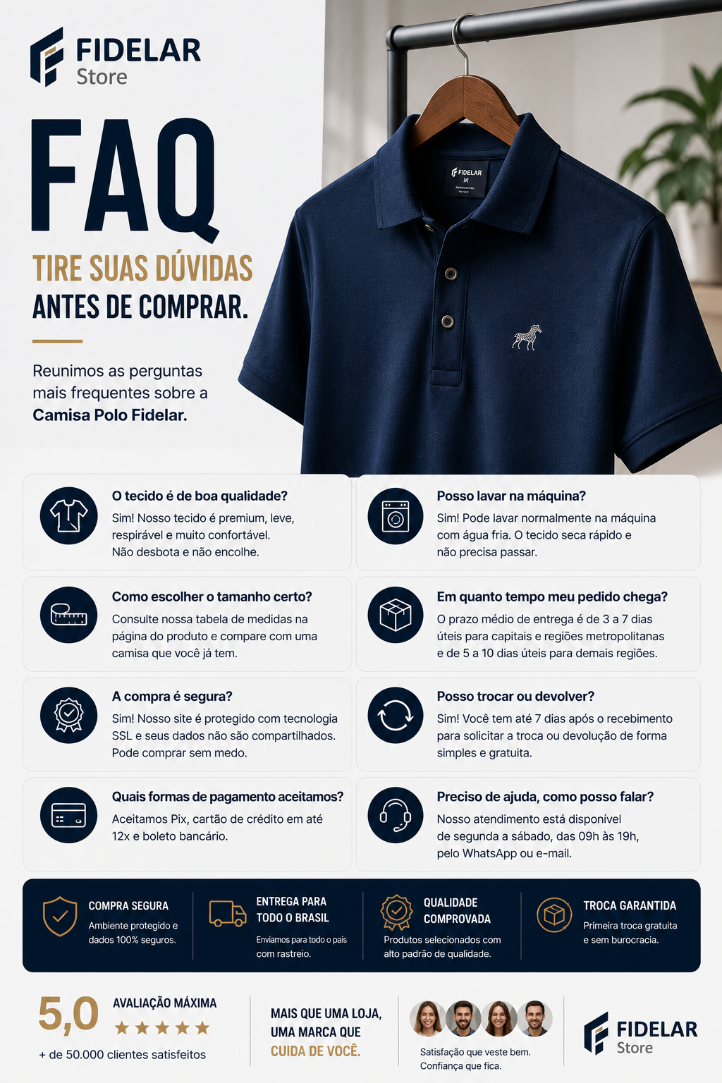 Camisa Polo Fid Club em Seda Gelada