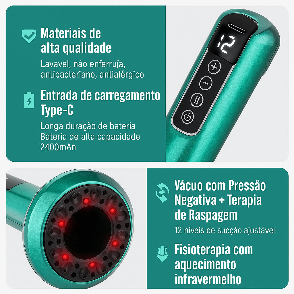 Massageador Anticelulite Pro + 2 Óleos  de brinde
