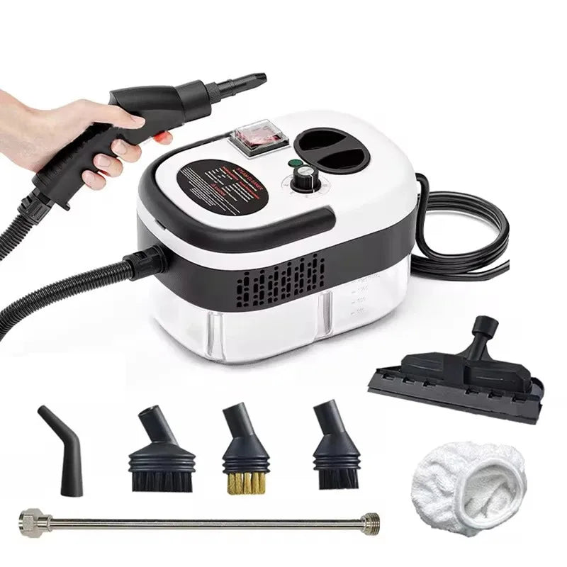Limpador a vapor portátil portátil, máquina de limpeza a vapor pressurizada de alta temperatura com cabeças de escova para cozinha e carro