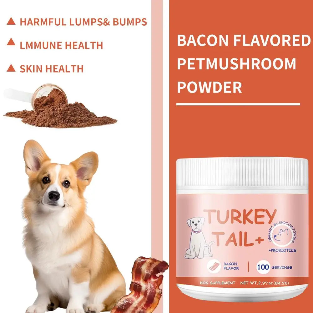 Suplemento Natural em Pó Sabor Bacon para Animais de Estimação, Aumentador de Apetite de Alta Qualidade para Gatos e Cães Exigentes