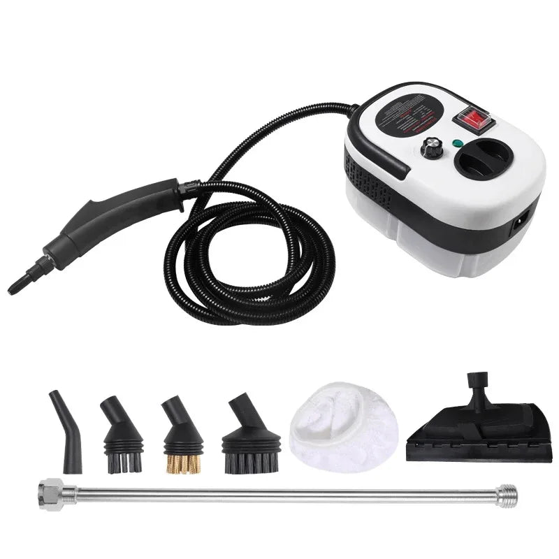 Limpador a vapor portátil portátil, máquina de limpeza a vapor pressurizada de alta temperatura com cabeças de escova para cozinha e carro