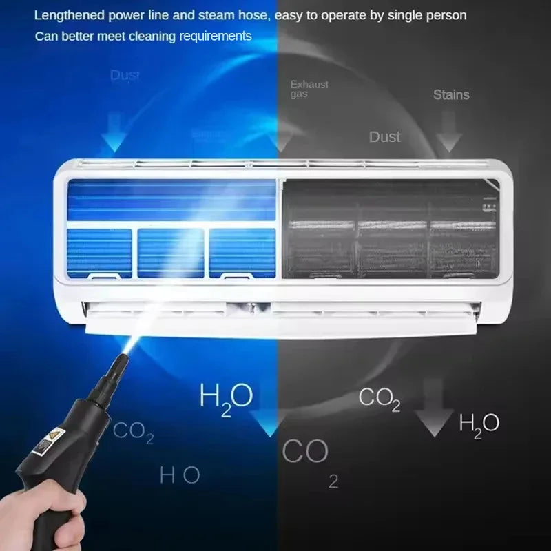 Limpador a vapor portátil portátil, máquina de limpeza a vapor pressurizada de alta temperatura com cabeças de escova para cozinha e carro
