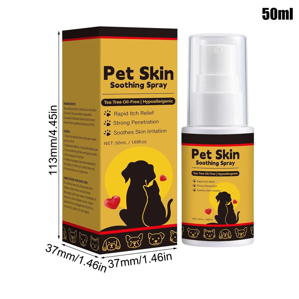 Spray para alívio de coceira para animais de estimação - Condicionador calmante de pele para gatos, spray para gatos de 50ml para aliciamento, hidratação e cuidados com feridas