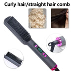 Alisador de cabelo escova aquecimento pente quente alisador de cabelo elétrico alisamento encaracolado multifuncional escova de ferro pente modelador