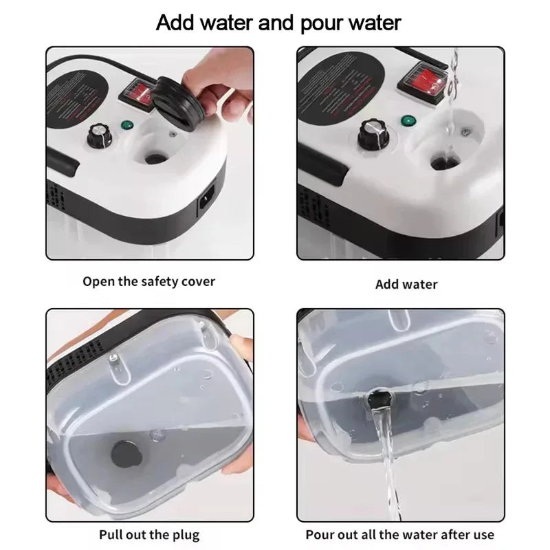 Limpador a vapor portátil portátil, máquina de limpeza a vapor pressurizada de alta temperatura com cabeças de escova para cozinha e carro