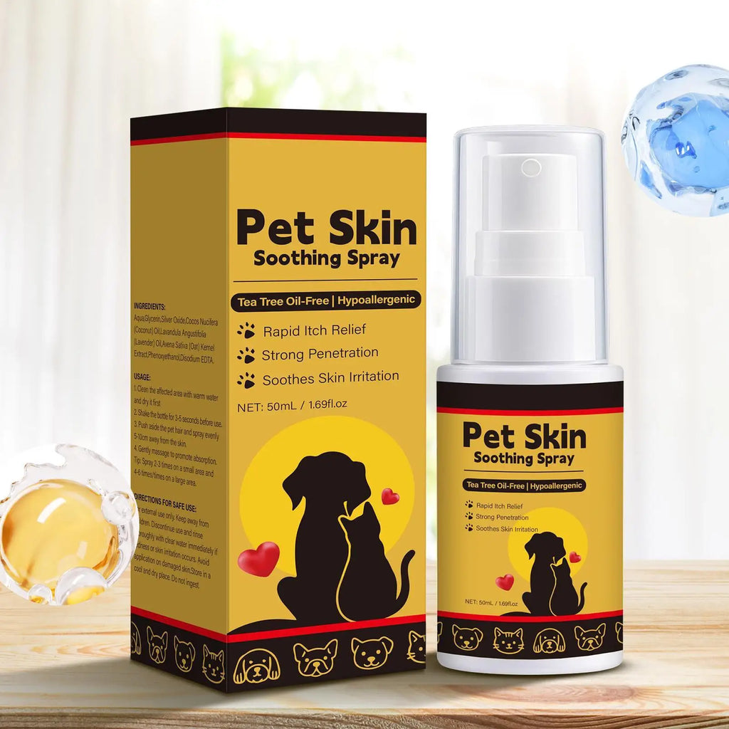 Spray para alívio de coceira para animais de estimação - Condicionador calmante de pele para gatos, spray para gatos de 50ml para aliciamento, hidratação e cuidados com feridas