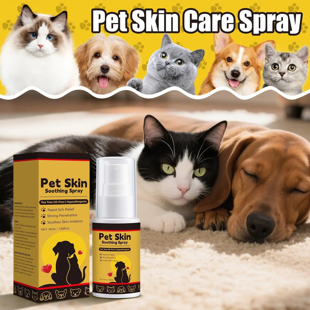 Spray para alívio de coceira para animais de estimação - Condicionador calmante de pele para gatos, spray para gatos de 50ml para aliciamento, hidratação e cuidados com feridas