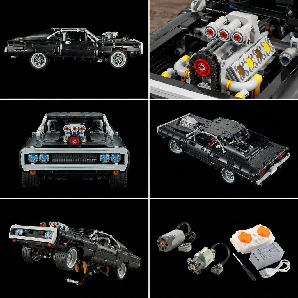 (80% OFF) Dodge Charger 1970 - Velozes e Furiosos (1077 peças)