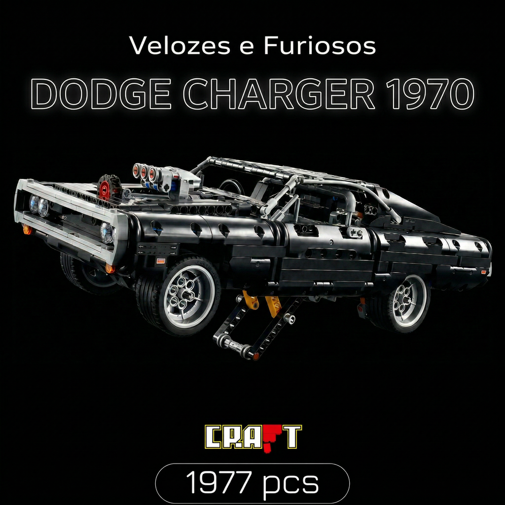 (80% OFF) Dodge Charger 1970 - Velozes e Furiosos (1077 peças)