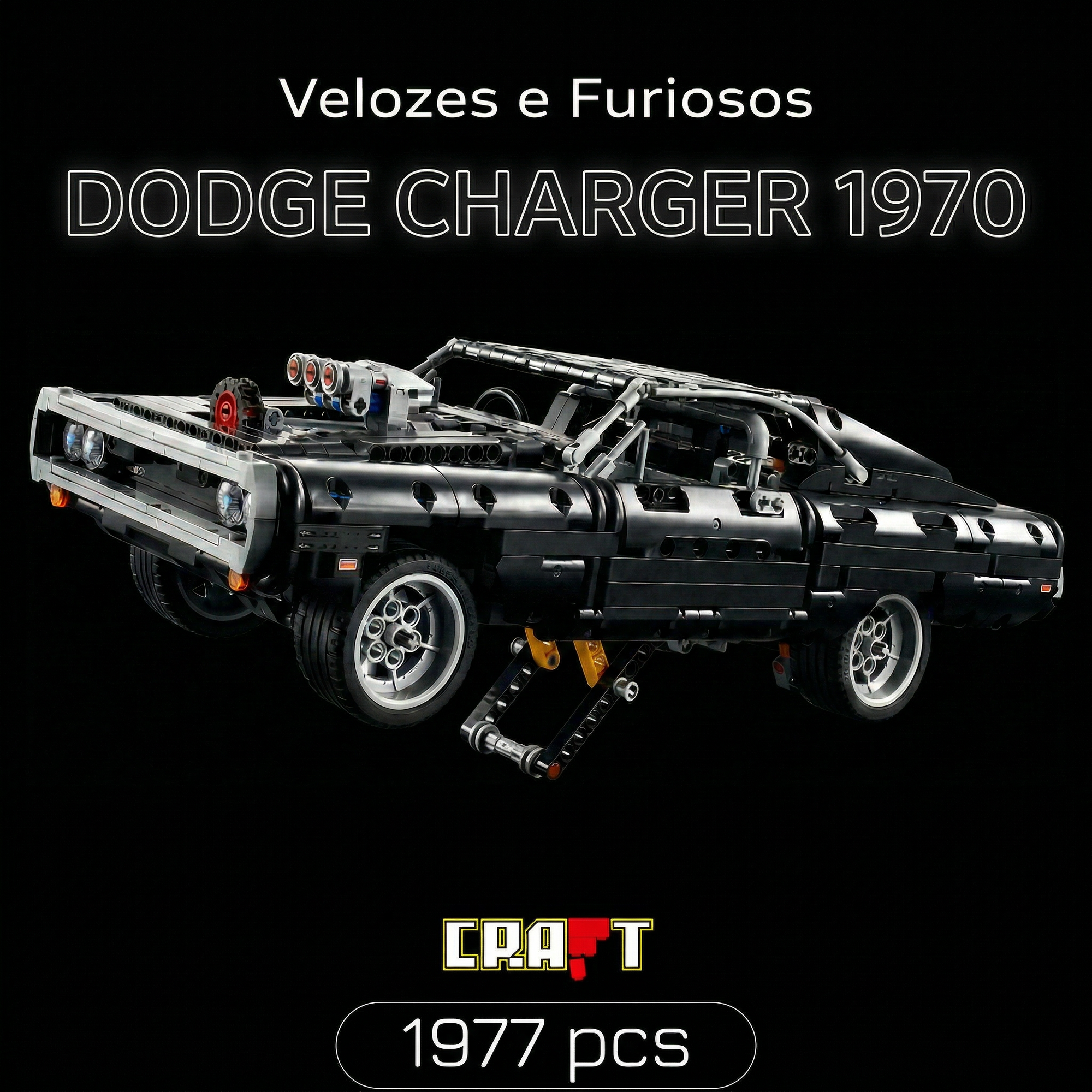 (80% OFF) Dodge Charger 1970 - Velozes e Furiosos (1077 peças)