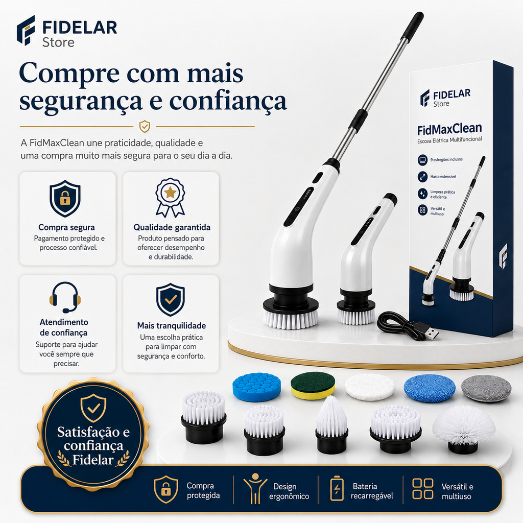 Clean MaxPro - Escova Elétrica 9 em 1 Para Limpeza Profunda (+Brindes Grátis)
