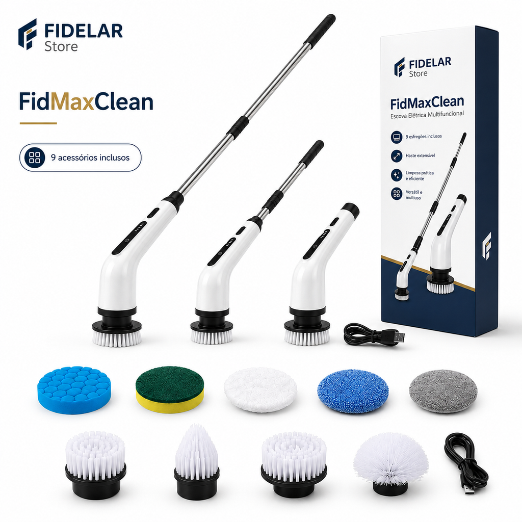Clean MaxPro - Escova Elétrica 9 em 1 Para Limpeza Profunda (+Brindes Grátis)