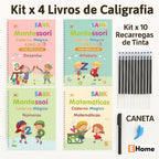 Kit x 4 Livros de Caligrafia com Tinta Mágica Reutilizável