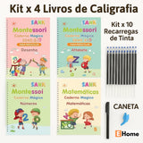 Kit x 4 Livros de Caligrafia com Tinta Mágica Reutilizável